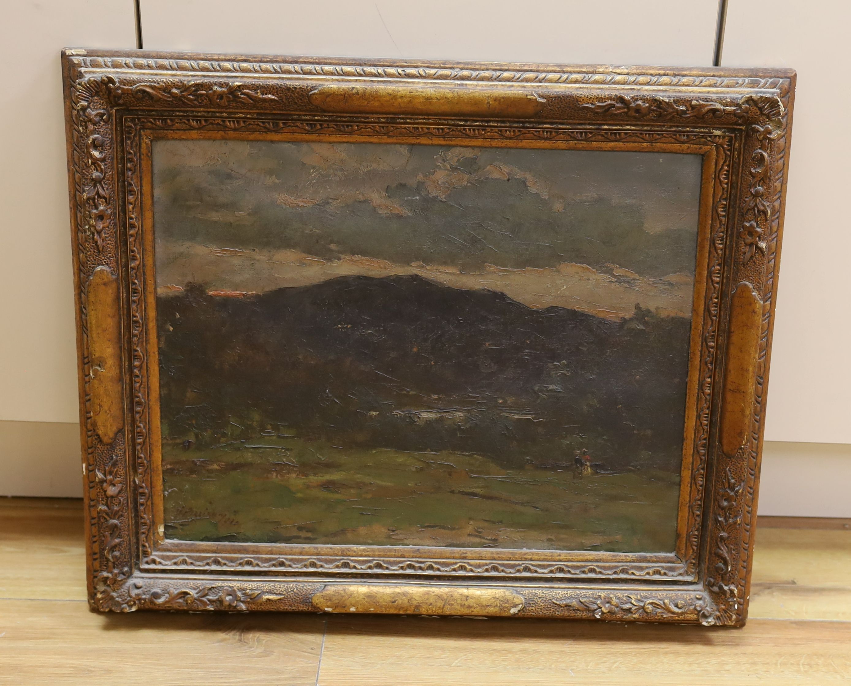 Guglielmo Pizzirani (Italian, 1886-1971), oil on canvas, Mountainous landscape, signed and dated 1921, 39 x 49cm